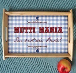 Tablett mit personalisiertem Aufdruck in