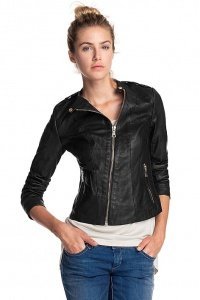 Taillierte Lederjacke