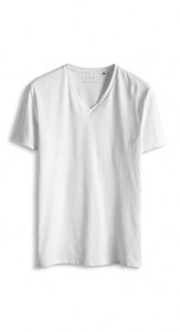Tailliertes Stretch T-Shirt mit V-Aussch