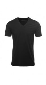 Tailliertes Stretch T-Shirt mit V-Aussch