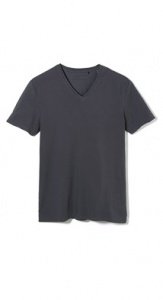 Tailliertes Stretch T-Shirt mit V-Aussch