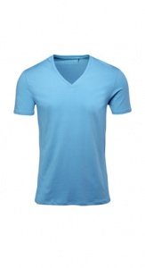 Tailliertes Stretch T-Shirt mit V-Aussch