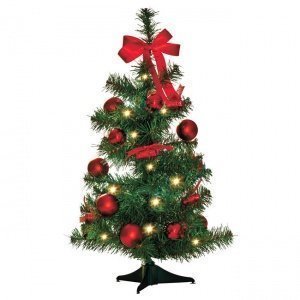 Tannenbaum mit Ständer rot