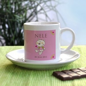 Tasse für Mädchen mit Name und Geburtsta