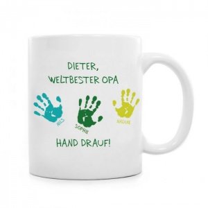 Tasse für Opa - Hand drauf