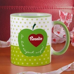 Tasse mit Apfel und Herz *Du bist einfac