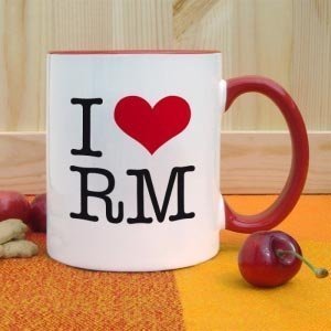 Tasse mit Herz und Initialen