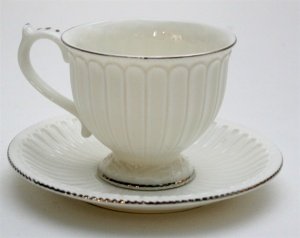 Tasse und Untertasse pearl white