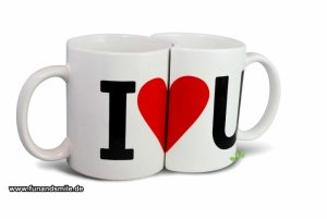 Tassenset für Verliebte I LOVE YOU