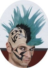 Tattoo Irokese Punk Perücke haut-grün