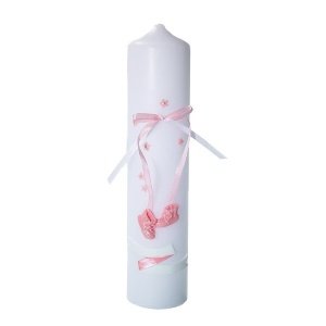 Taufkerze Babyschuh, rosa