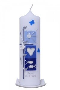 Taufkerze Sommer mit Vornamen und Datum