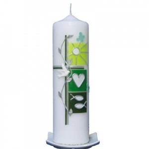 Taufkerze Sommer grün