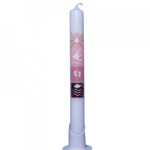 Taufkerzen mit Namen - Rosa