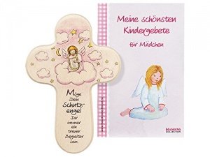 Taufkreuz Schutzengel mit Harfe