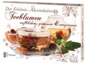 Teeblumen Adventskalender XXL mit einer Vielzahl von unterschiedlichen Teerosen und Teeblüten zum a