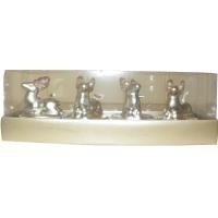 Teelichter Hirsch 4er Set silber