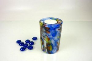 Teelichthalter 10cm blau