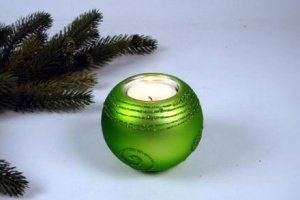 Teelichthalter Grün 7,7 x 7,5cm