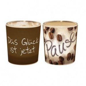 Teelichthalter Pause - das Glück ist jet