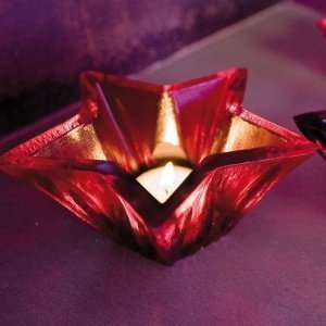 Teelichthalter Starlight, himbeer