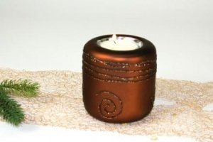 Teelichthalter nugat 7x8cm