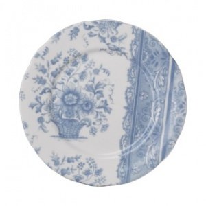 Teeteller, blaues Chintz-Spitzenmuster