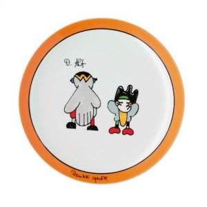 Teller "DENKE QUER"- orange SCHÖPFERISCH