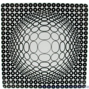 Tettau Vasarely Frühstücksteller schwarz