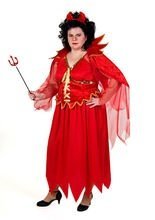 Teufelin XXL Damenkostüm rot