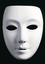 Theatermaske Frau unbemalt weiß