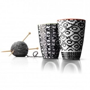 Thermobecher medium Nordic Wool red/lime