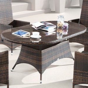 Tisch Tango oval braun H 75 x B 90 x L 1