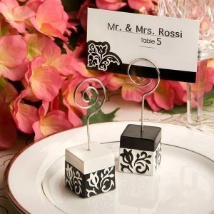 Tischkartenhalter Würfel schwarz/weiß