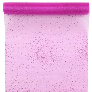 Tischläufer Glamour, fuchsia, 5 m