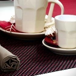 Tischset shiny black/ red