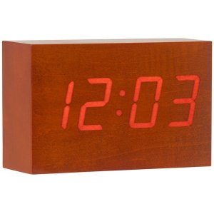 Tischuhr Holzklotz (Rotbraun)