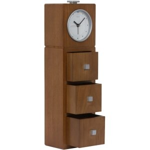Tischuhr Schubkasten (Braun)