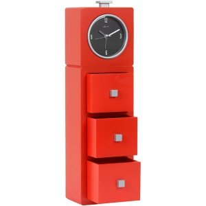 Tischuhr Schubkasten (Rot)