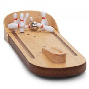 Tobar Classic Games - Desktop Wooden Miniature Bowling Alley