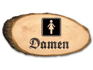 Toilettenschild Herren-WC aus Holz in ov