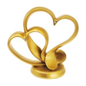 Tortenfigur Romantische Herzen, gold