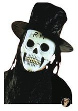 Totenkopfmaske mit Hut R.I.P.
