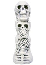 Totenschädel-Skulptur Halloween-Deko wei