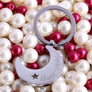 TROIKAŽ Schlüsselanhänger Mond mit Gravu