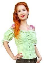 Trachten Bluse Carmenbluse Luna kariert 