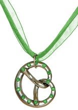 Trachten Halskette Dirndl Brezel grün-si