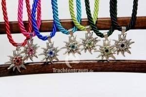 Trachten Halskette Edelweiß m. Kordel