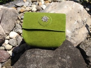 Trachten Handtasche Edelweiß Filz apfel