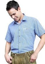 Trachten Hemd Renko kurzarm kariert blau